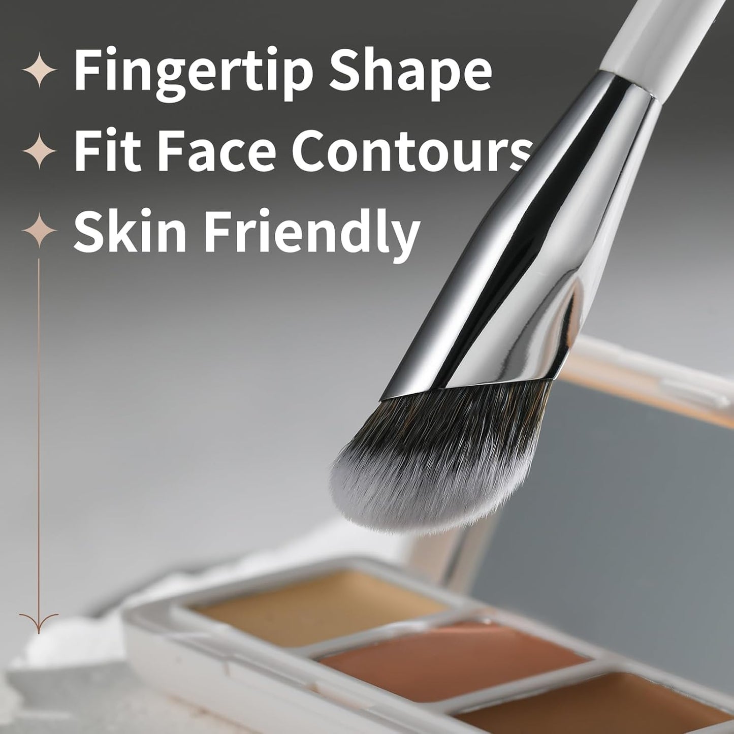 Concealer Brush, Angled under Eye Makeup Small Foundation Precision Face Blending Brush (193 Concealer Brush)
