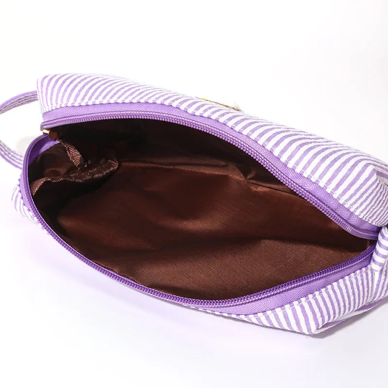 2 pieces of striped toiletry bag