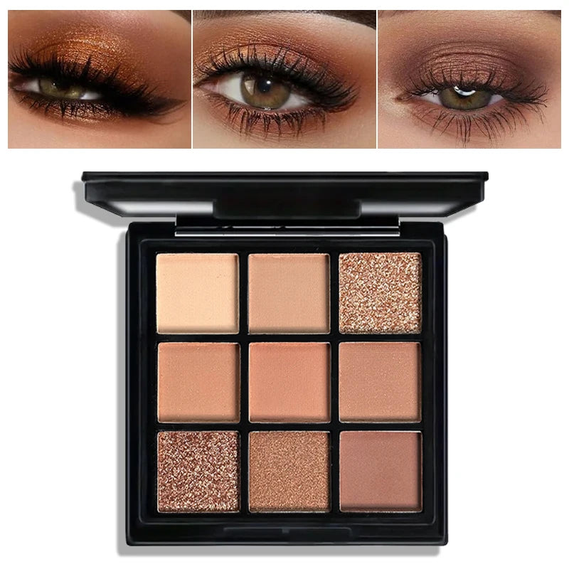 9-Grid Red Purple Eyeshadow Palette Long Lasting