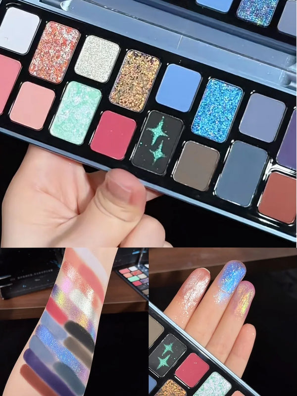 Cheeryep 16-Color Eyeshadow Palette – Glitter, Matte & Pearlescent