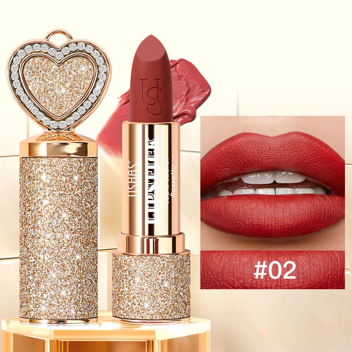 USHAS Matte Lipstick Long-lasting Waterproof Moisturizing