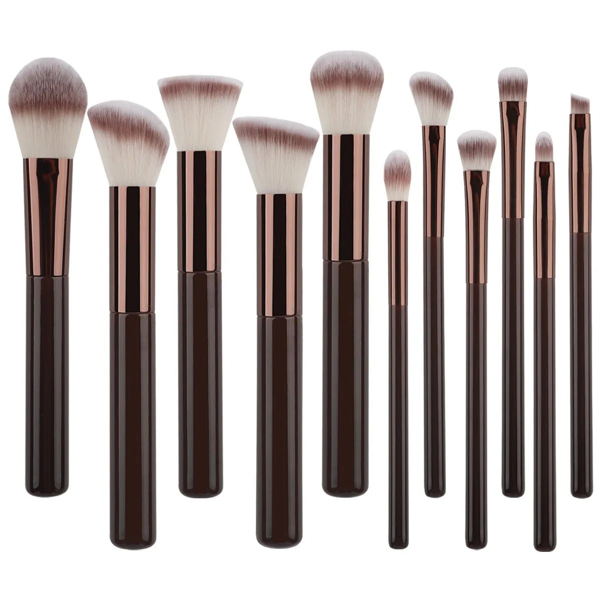 11pcs Solid Wood Handle Makeup Brush Set - Addoree