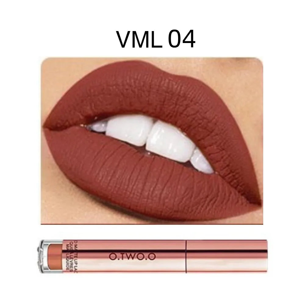 O.TWO.O 12-Color Velvet Matte Lipstick – Long-Lasting & Waterproof