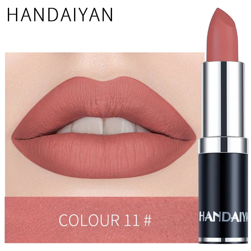 HANDAIYAN 12-Color Matte Velvet Lipstick – Long-Lasting & Waterproof