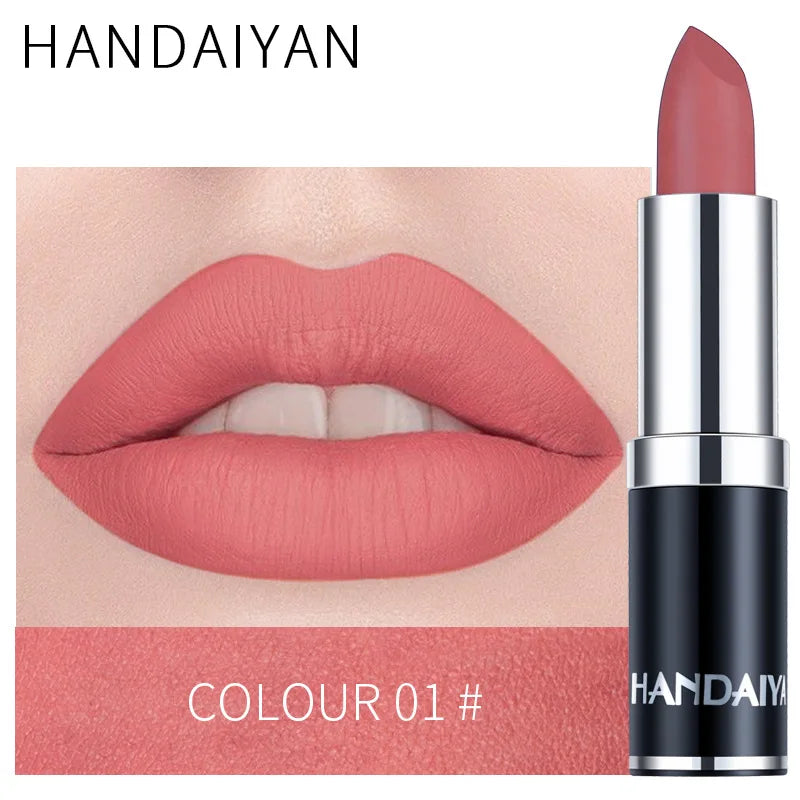 HANDAIYAN 12-Color Matte Velvet Lipstick – Long-Lasting & Waterproof