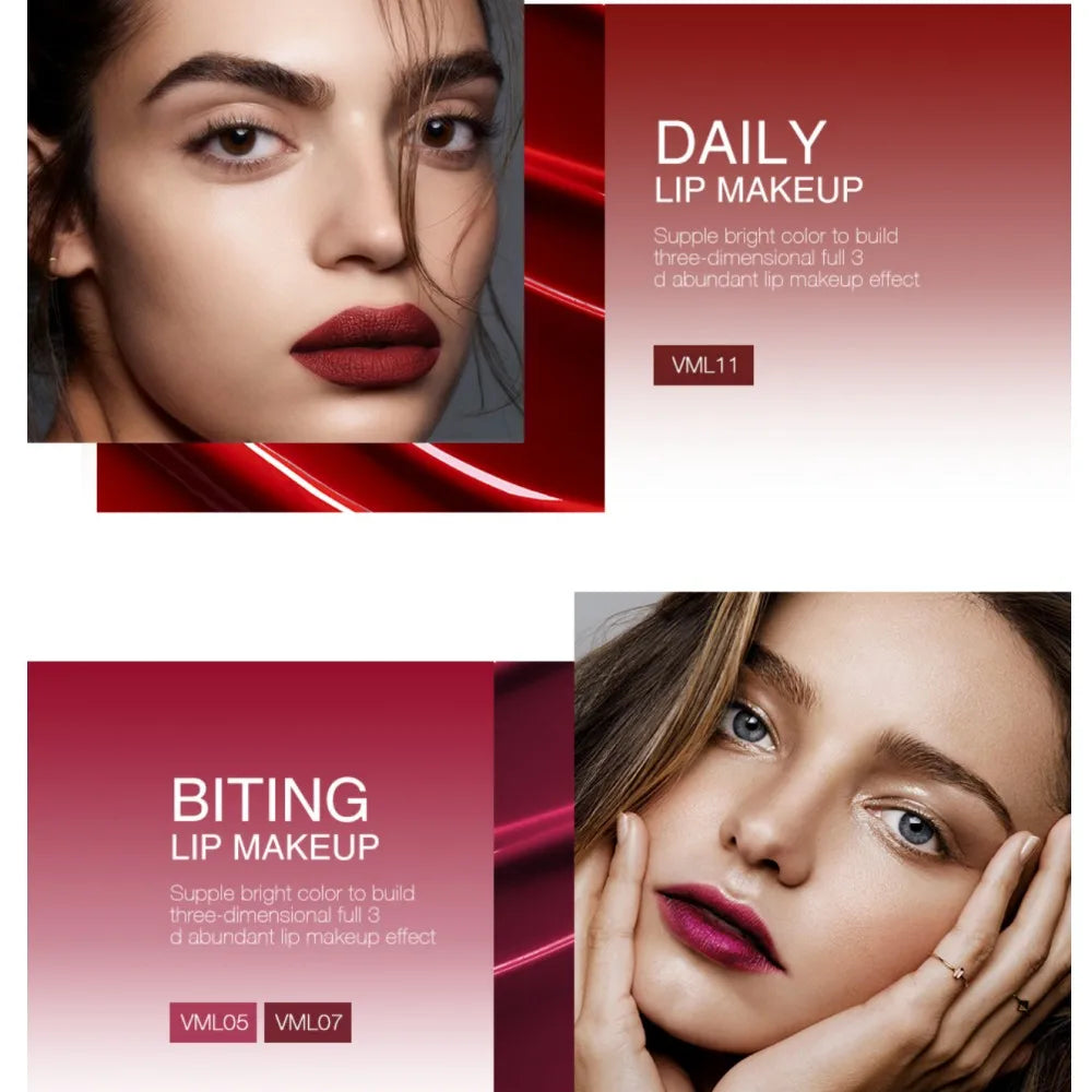 O.TWO.O 12-Color Velvet Matte Lipstick – Long-Lasting & Waterproof
