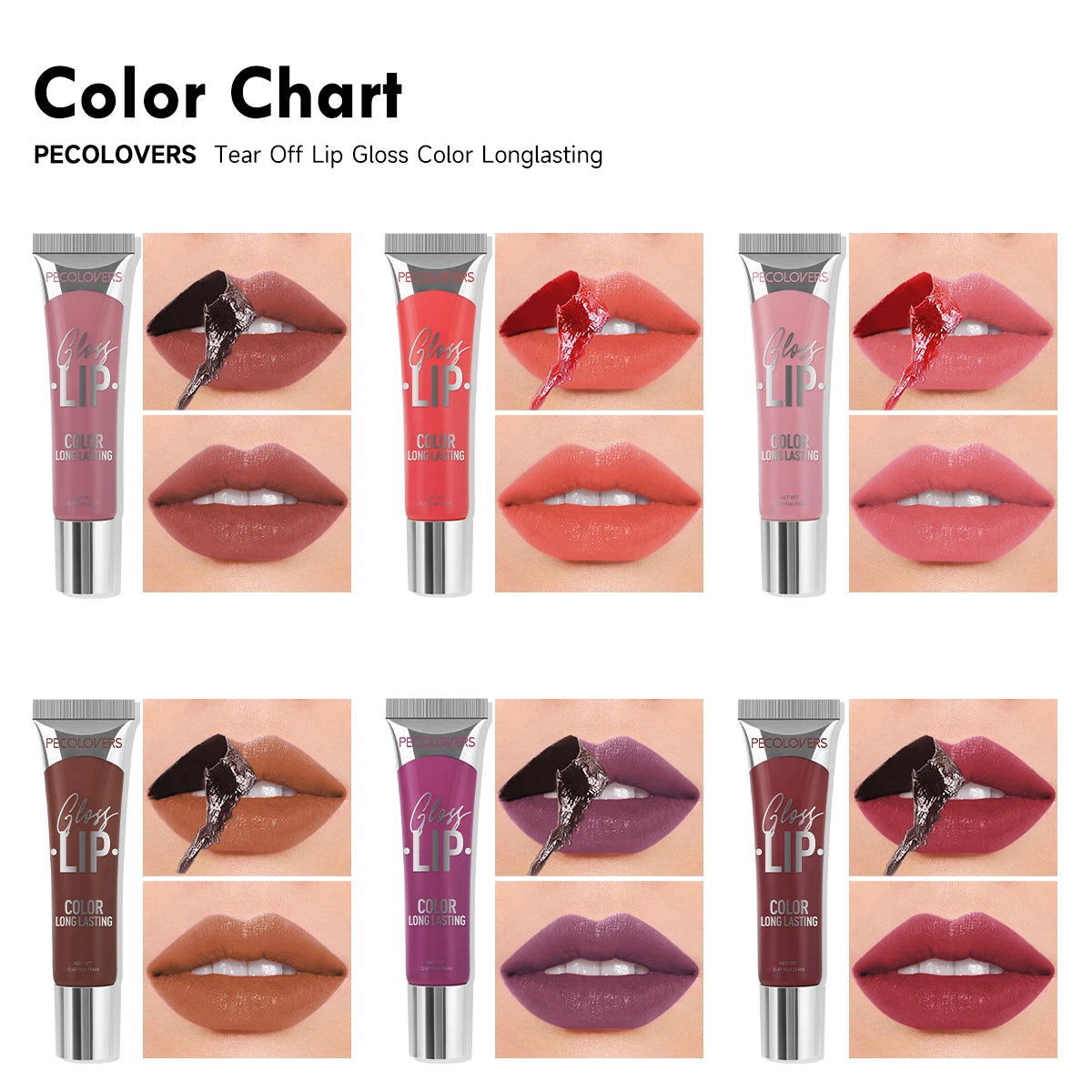 Peel-Off Multi-Color Lip Gloss – Waterproof & Long-Lasting Matte