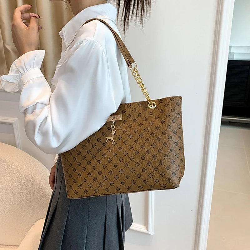 Women's soft leather tote bag