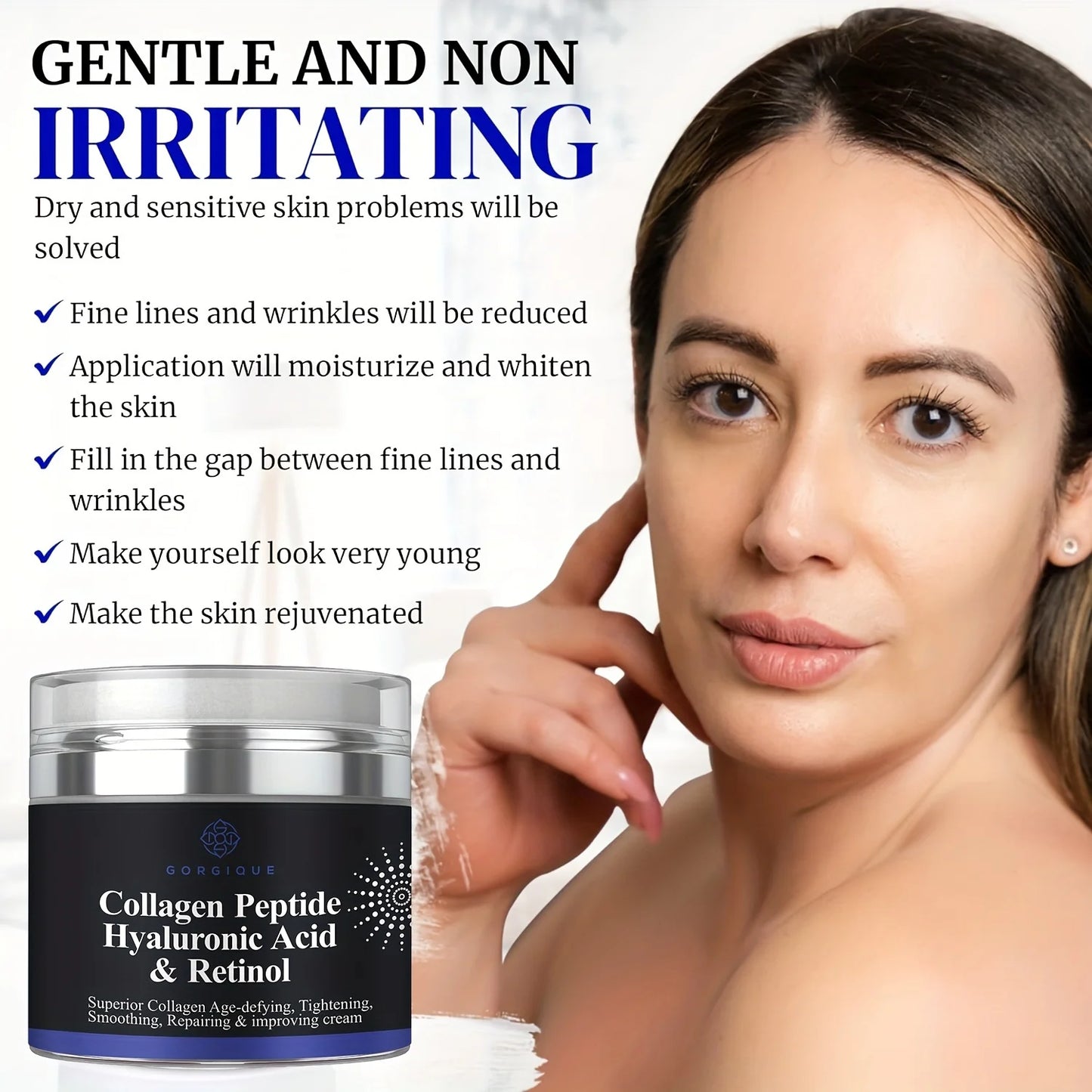 Collagen Peptide Anti-Wrinkle Cream – Hyaluronic Acid & Retinol