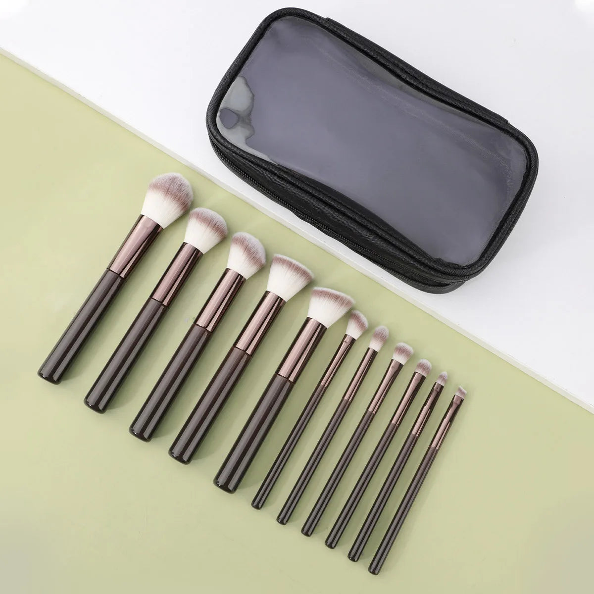 11pcs Solid Wood Handle Makeup Brush Set
