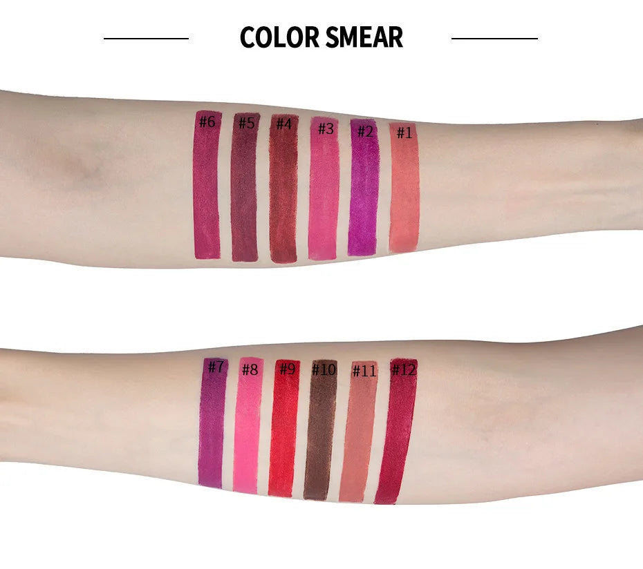 HANDAIYAN 12-Color Matte Velvet Lipstick – Long-Lasting & Waterproof