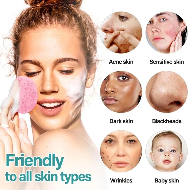 10 pieces of natural facial sponge - Addoree