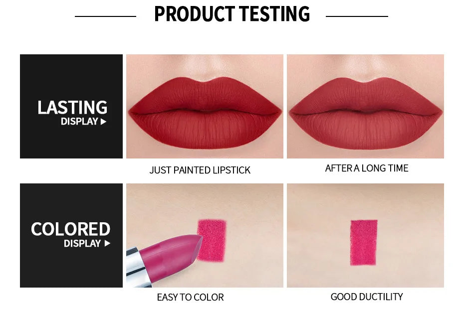 HANDAIYAN 12-Color Matte Velvet Lipstick – Long-Lasting & Waterproof
