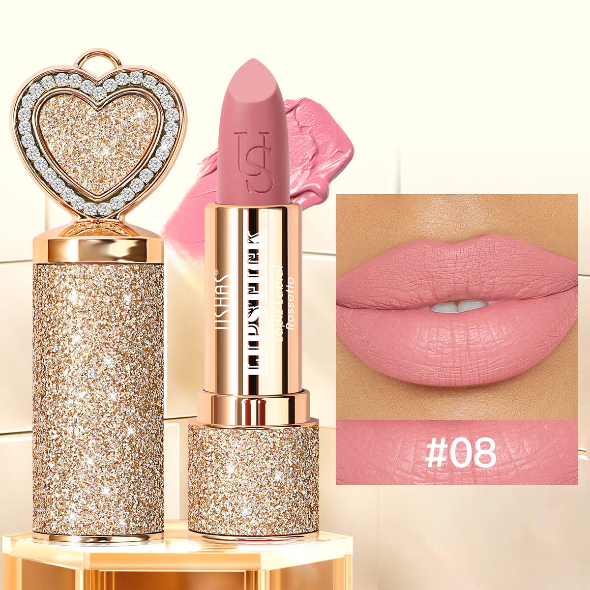 USHAS Matte Lipstick Long-lasting Waterproof Moisturizing
