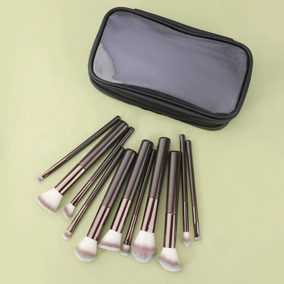 11pcs Solid Wood Handle Makeup Brush Set