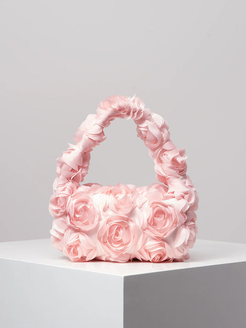 Elegant 3D Rose Handbag