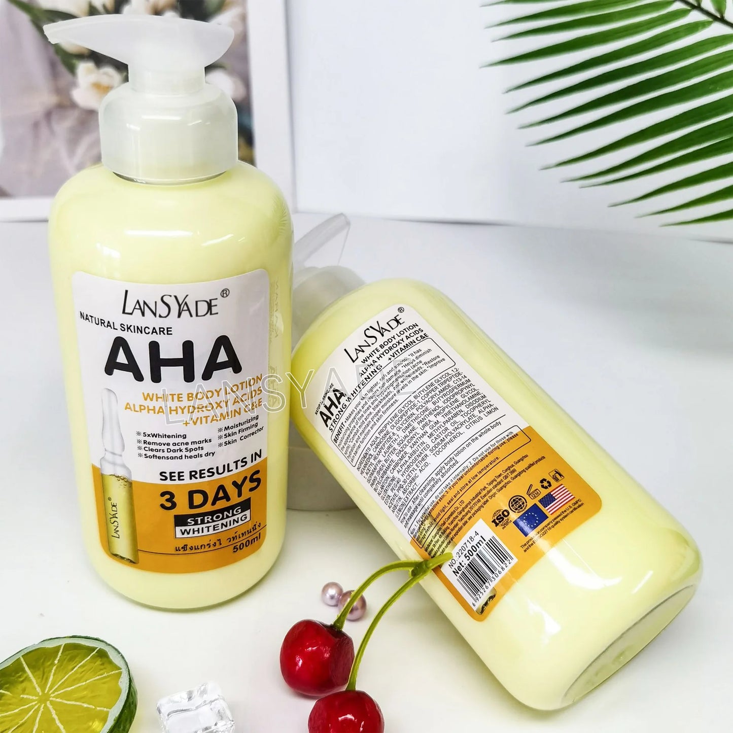 Whitening Body Lotion 500ml – AHA + Vitamin C & E, Moisturizing & Lightening