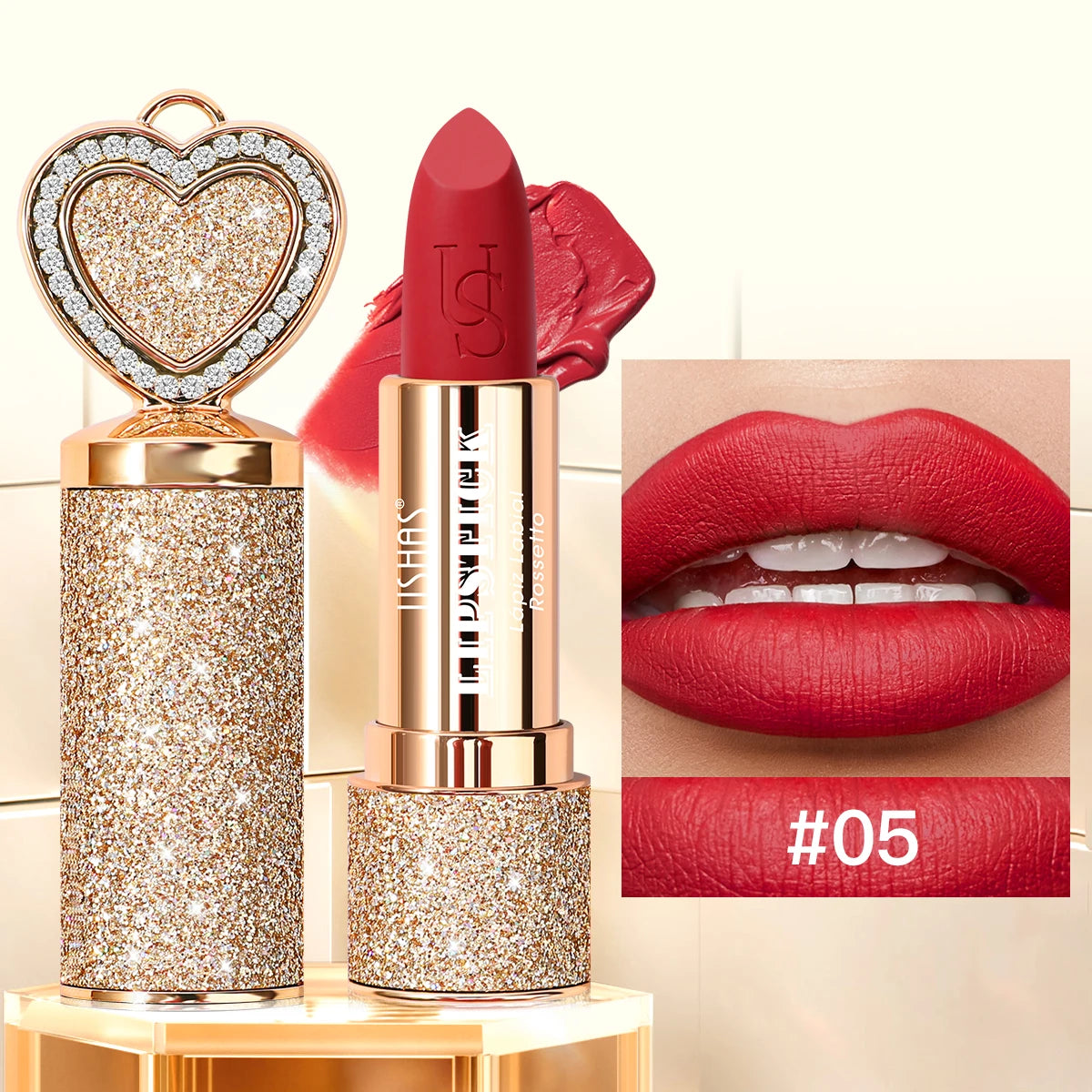 USHAS Matte Lipstick Long-lasting Waterproof Moisturizing