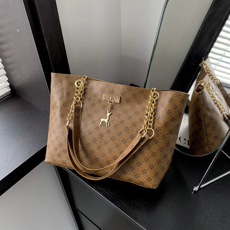 Women's soft leather tote bag