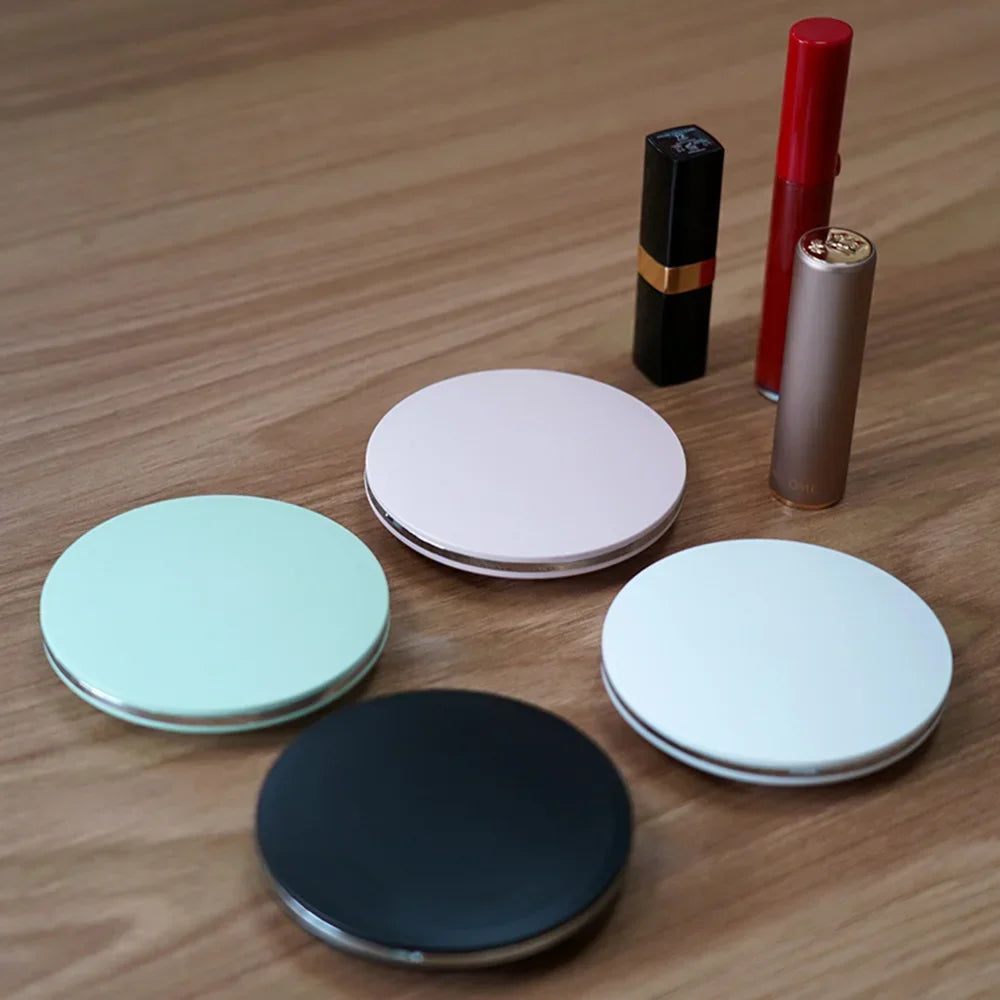 Handheld Portable LED Makeup Mirror – Dual Sided 5x Magnification