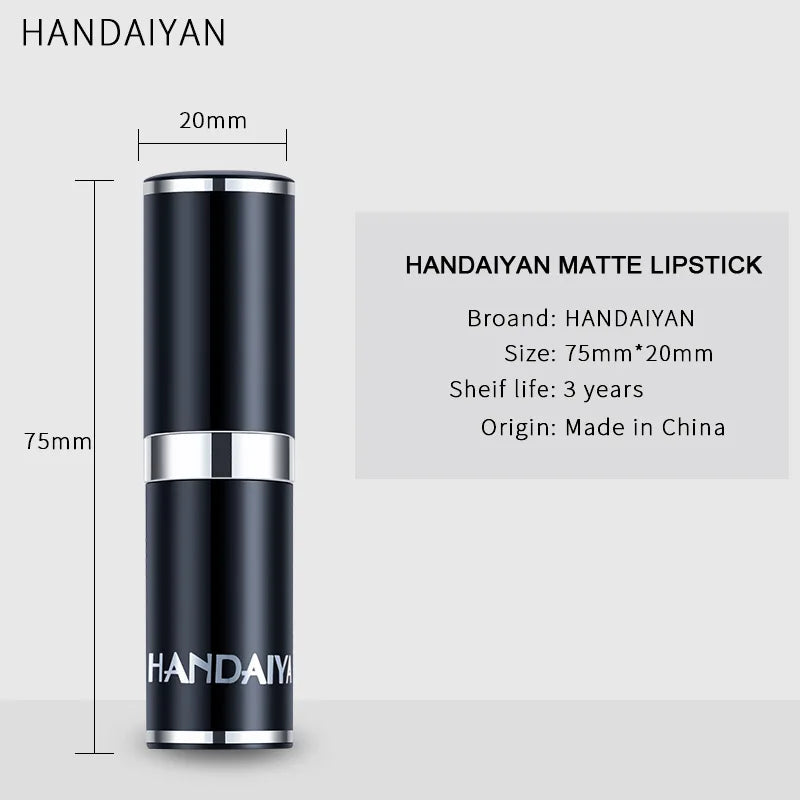 HANDAIYAN 12-Color Matte Velvet Lipstick – Long-Lasting & Waterproof