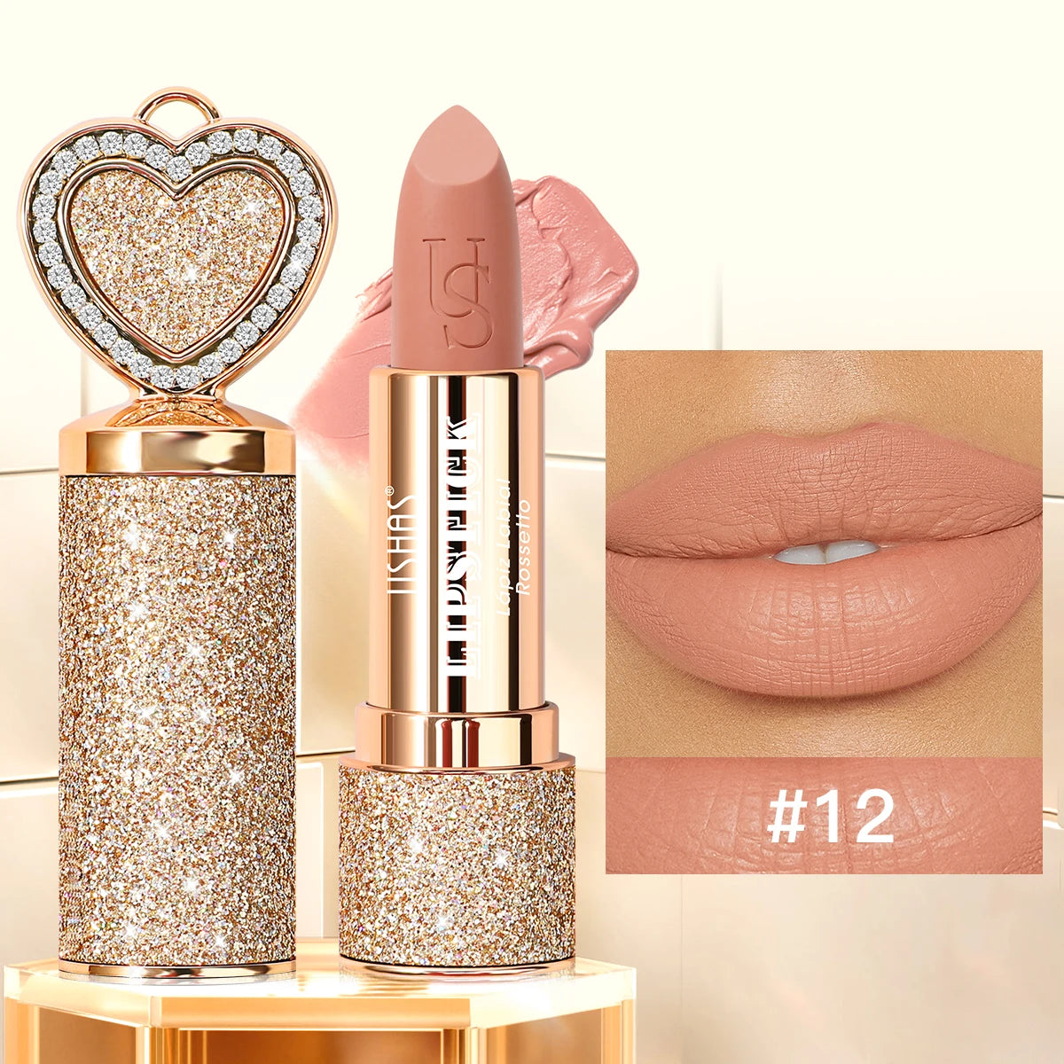 USHAS Matte Lipstick Long-lasting Waterproof Moisturizing