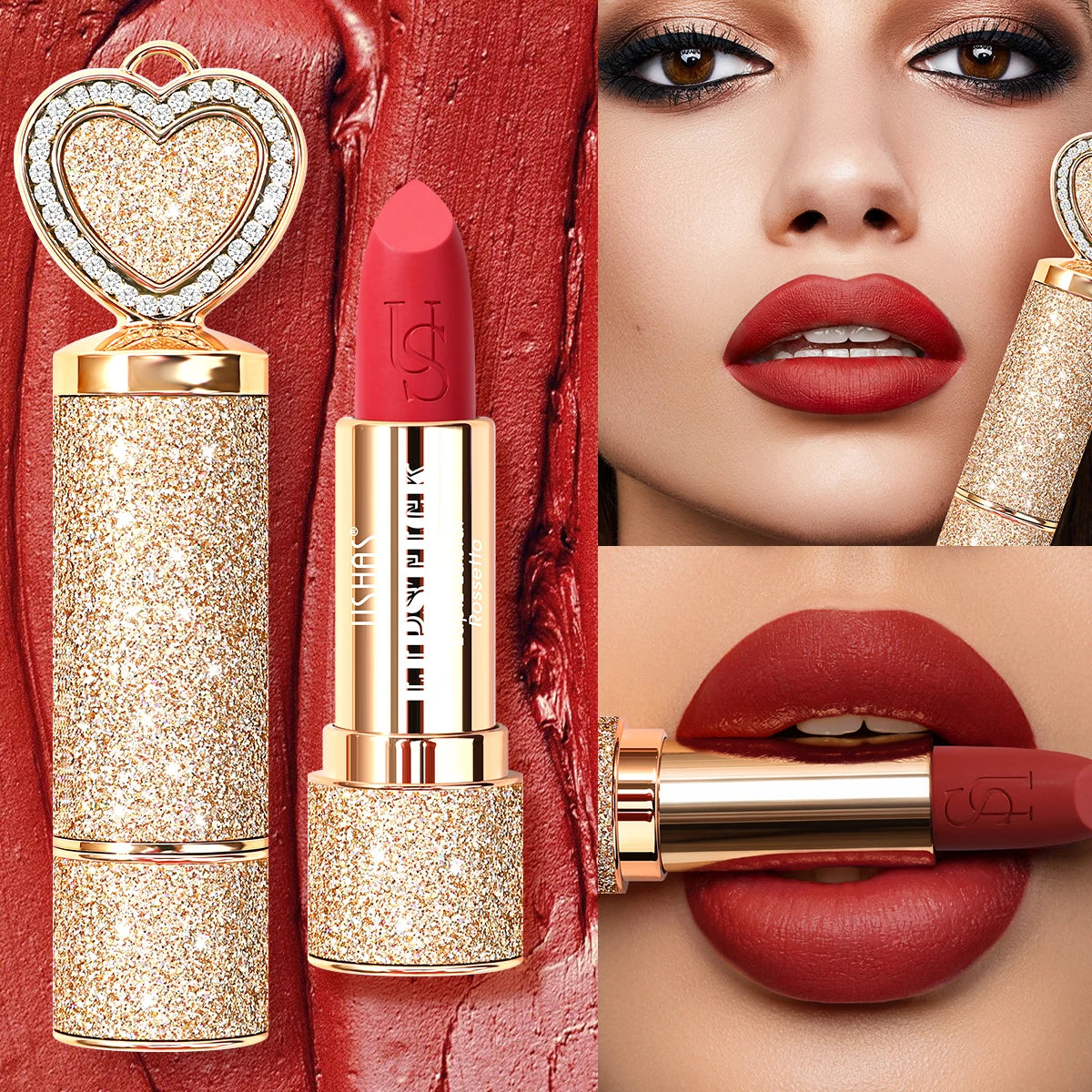 USHAS Matte Lipstick Long-lasting Waterproof Moisturizing