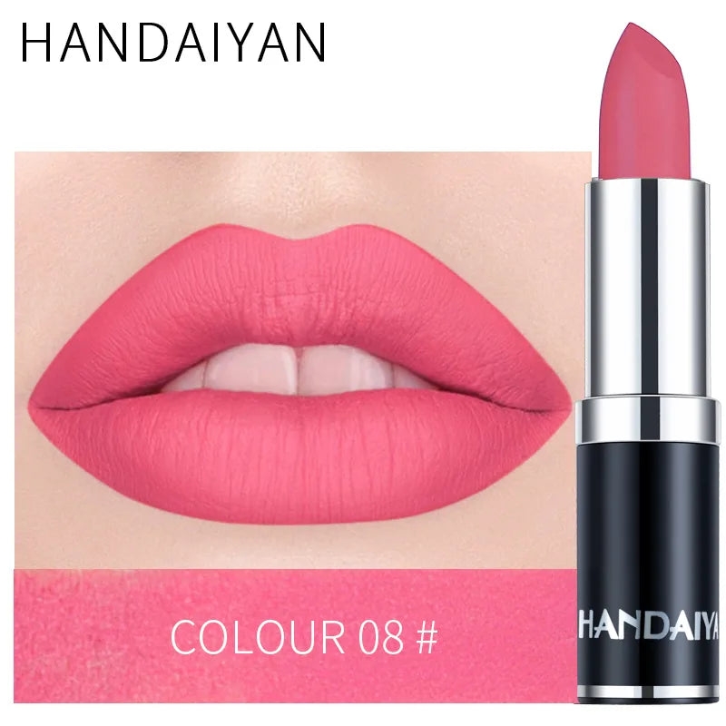 HANDAIYAN 12-Color Matte Velvet Lipstick – Long-Lasting & Waterproof