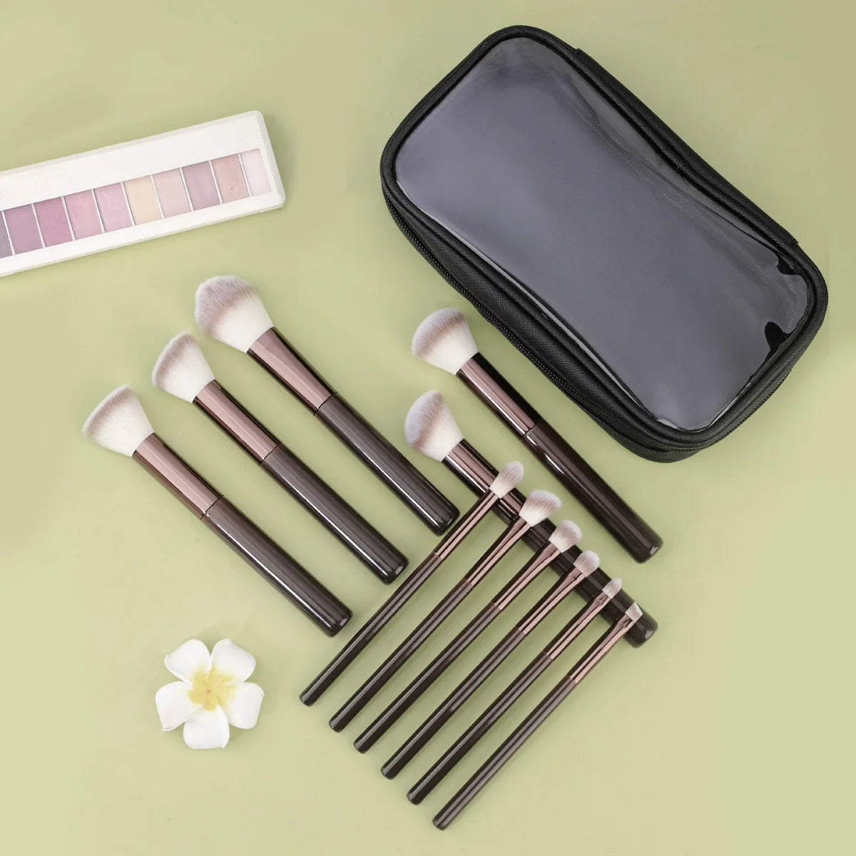 11pcs Solid Wood Handle Makeup Brush Set