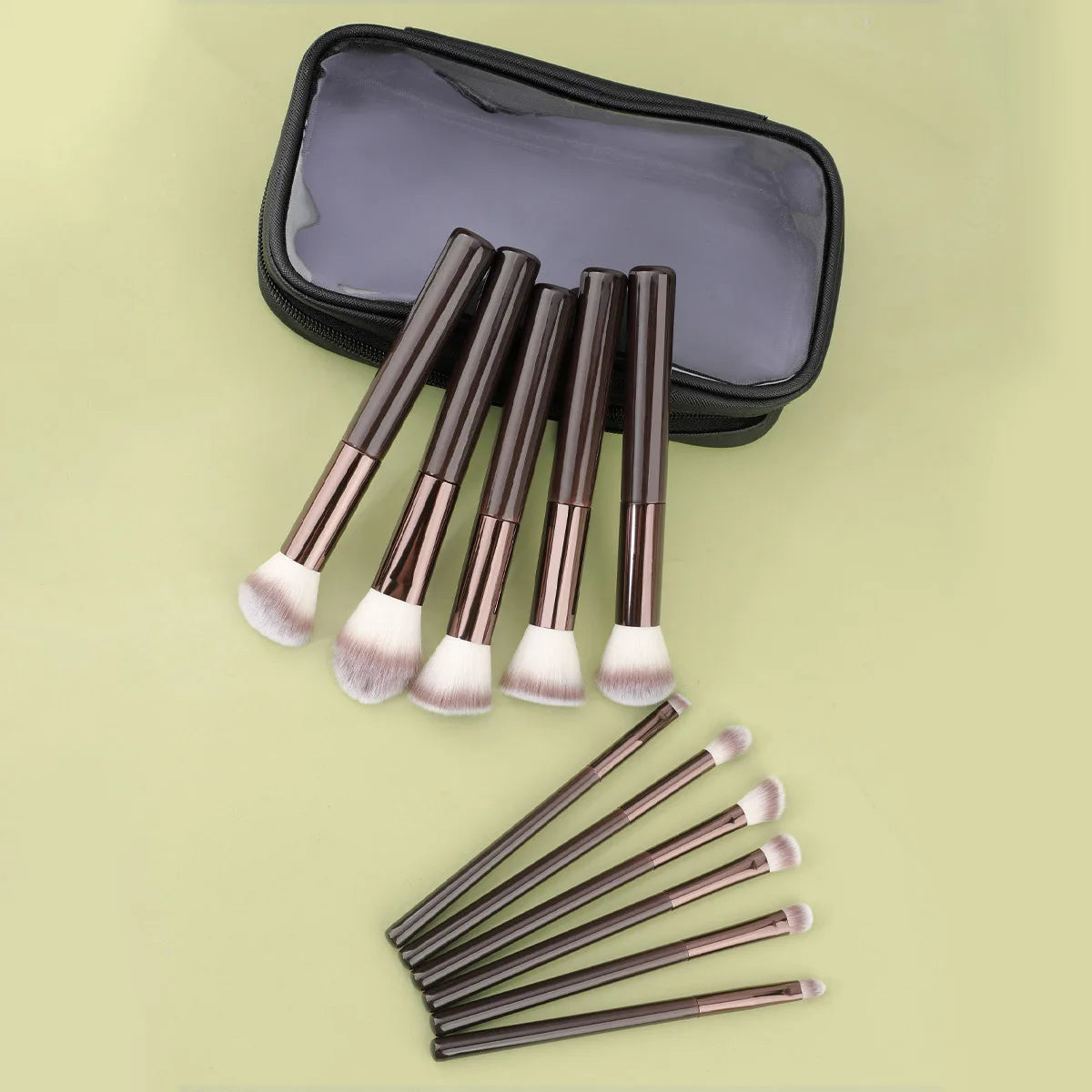 11pcs Solid Wood Handle Makeup Brush Set