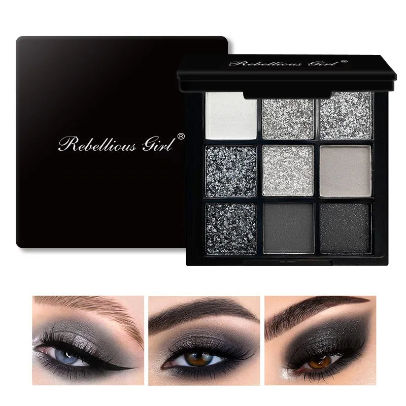 9-Grid Red Purple Eyeshadow Palette Long Lasting