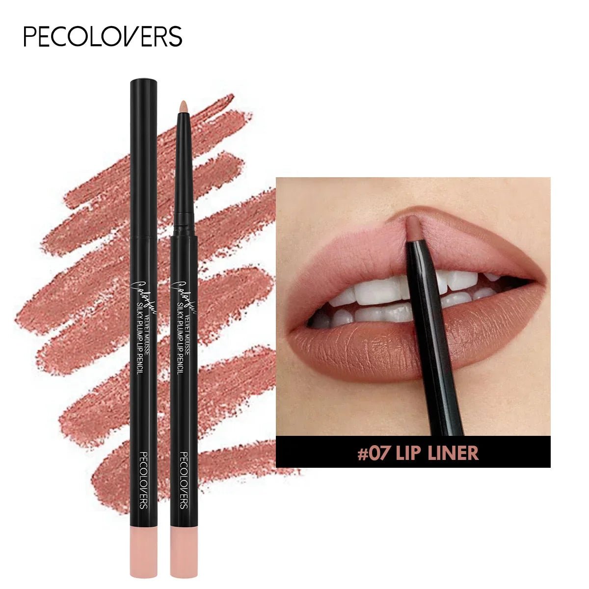 Waterproof Matte Lipliner Pencil 12 Colors Long Lasting - Addoree