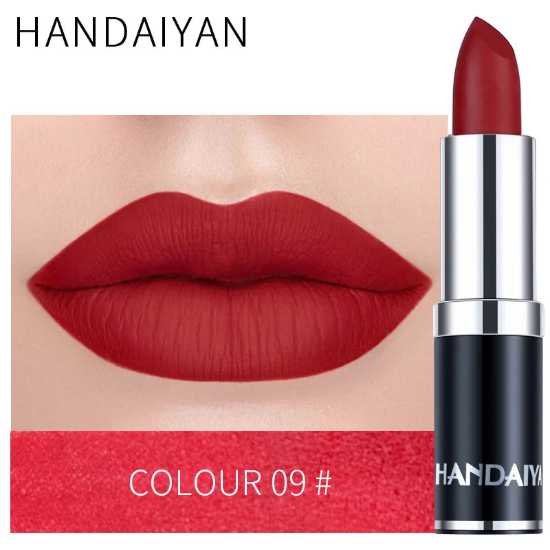HANDAIYAN 12-Color Matte Velvet Lipstick – Long-Lasting & Waterproof