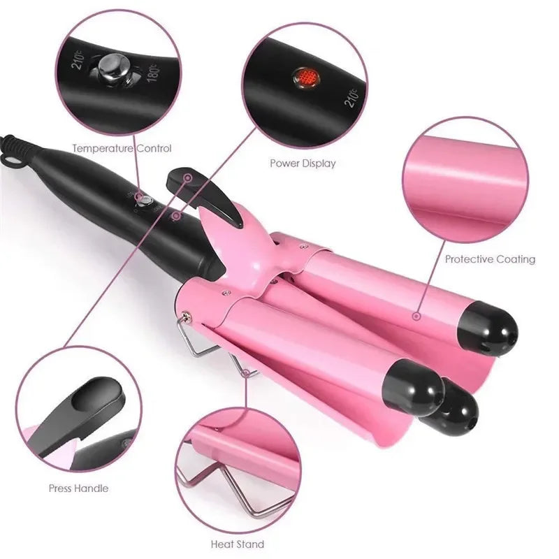 Professional triple curling iron