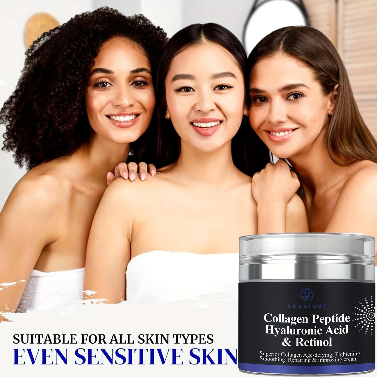 Collagen Peptide Anti-Wrinkle Cream – Hyaluronic Acid & Retinol