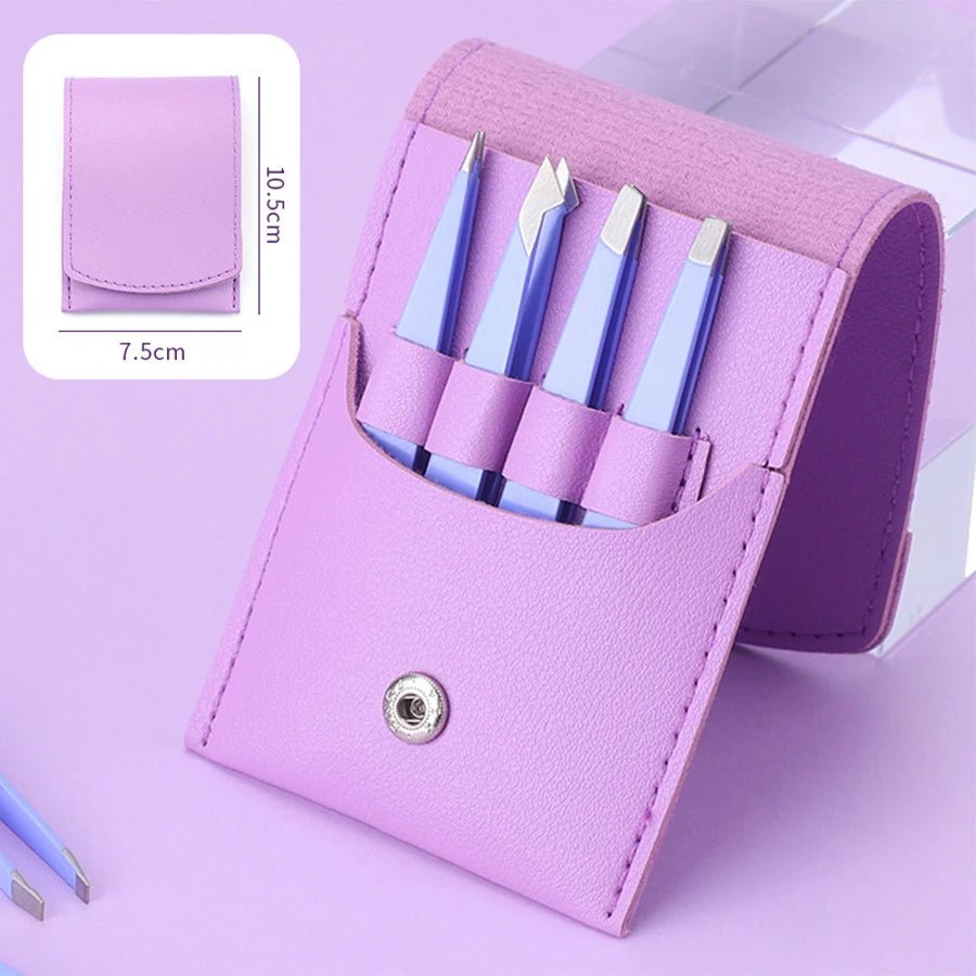 Set of 4 multicolored eyebrow tweezers - Addoree