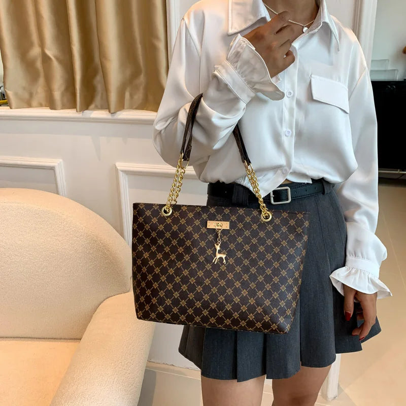 Women's soft leather tote bag
