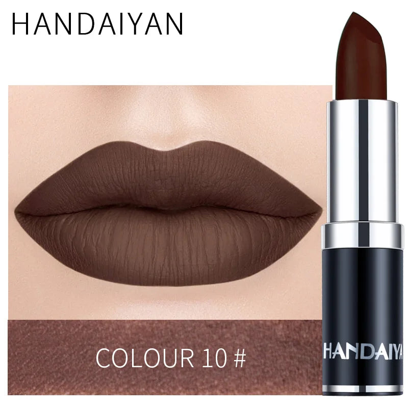 HANDAIYAN 12-Color Matte Velvet Lipstick – Long-Lasting & Waterproof