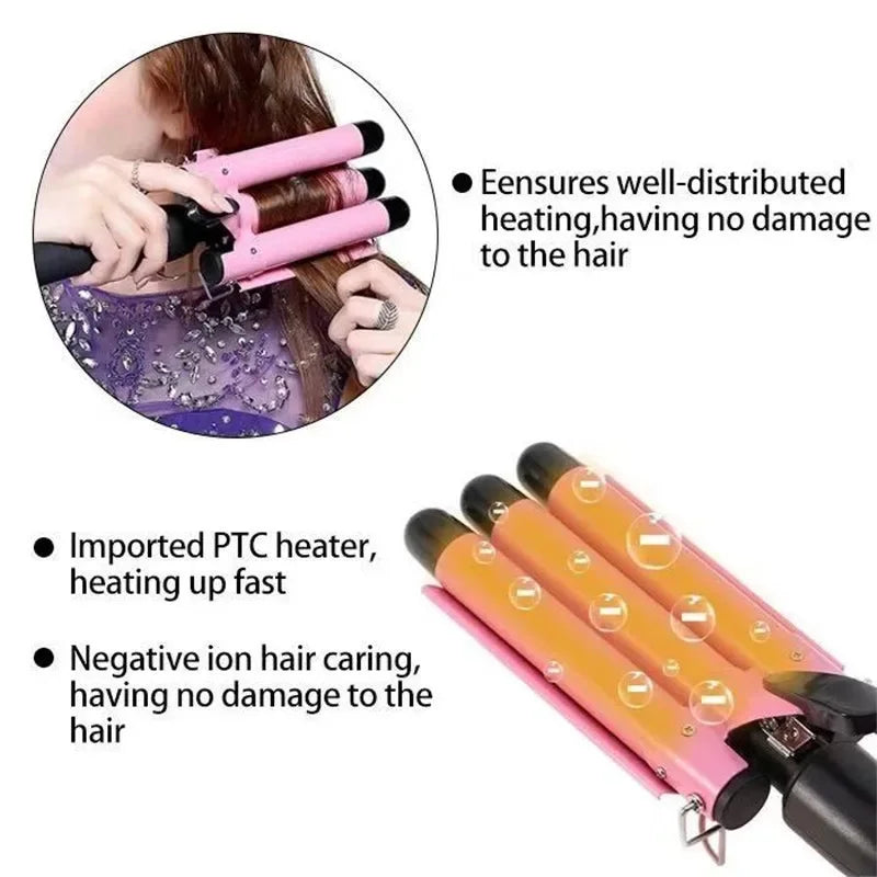 Professional triple curling iron