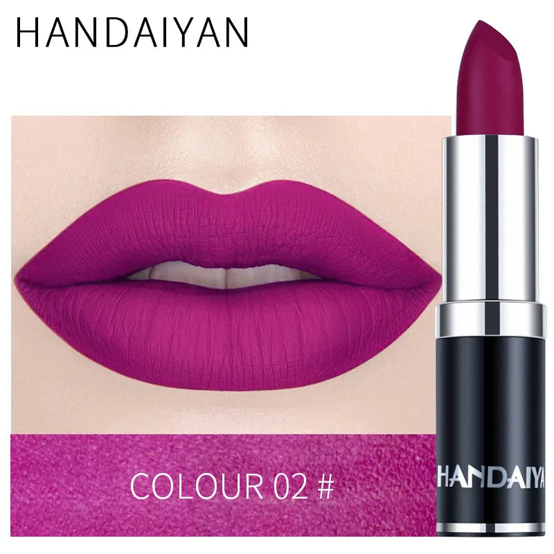 HANDAIYAN 12-Color Matte Velvet Lipstick – Long-Lasting & Waterproof