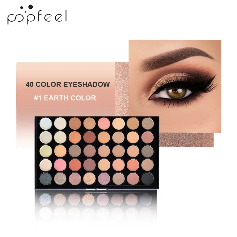 Paleta de sombras POPFEEL com 40 cores