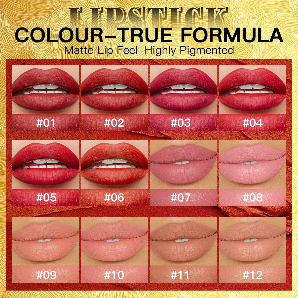 USHAS Matte Lipstick Long-lasting Waterproof Moisturizing