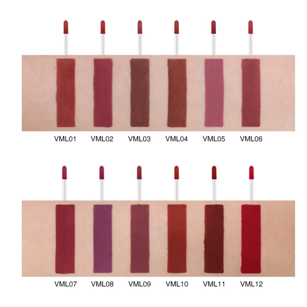 O.TWO.O 12-Color Velvet Matte Lipstick – Long-Lasting & Waterproof