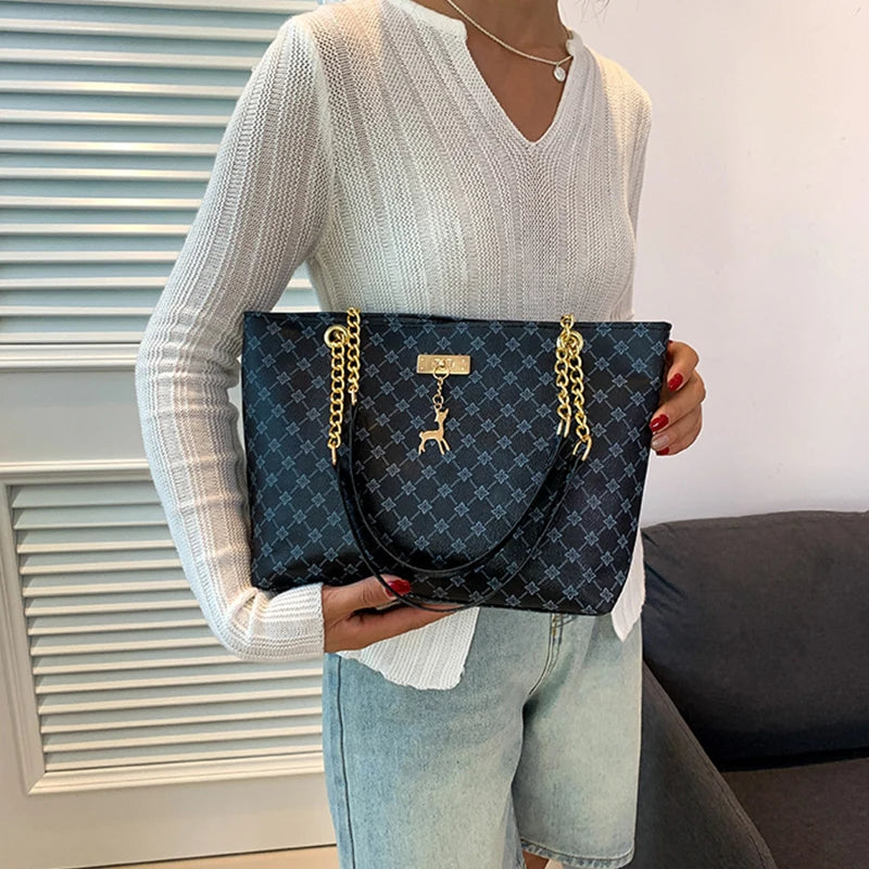 Women's soft leather tote bag