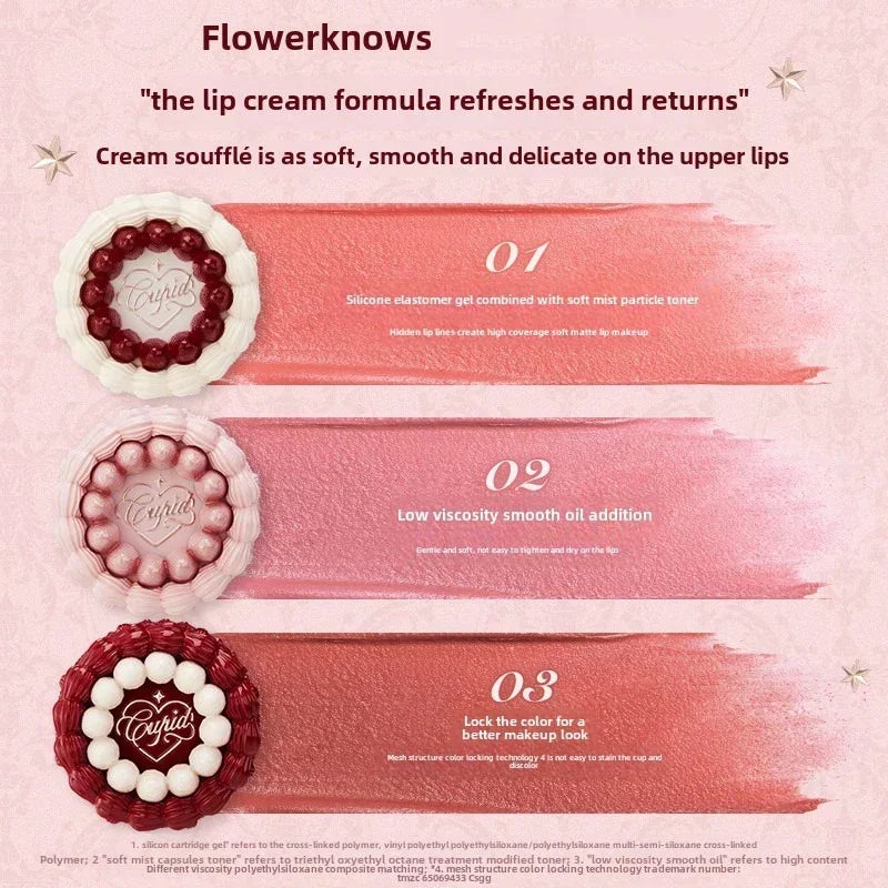 Flowerknows Strawberry Cupid Lipstick – Matte Velvet Lip Gloss