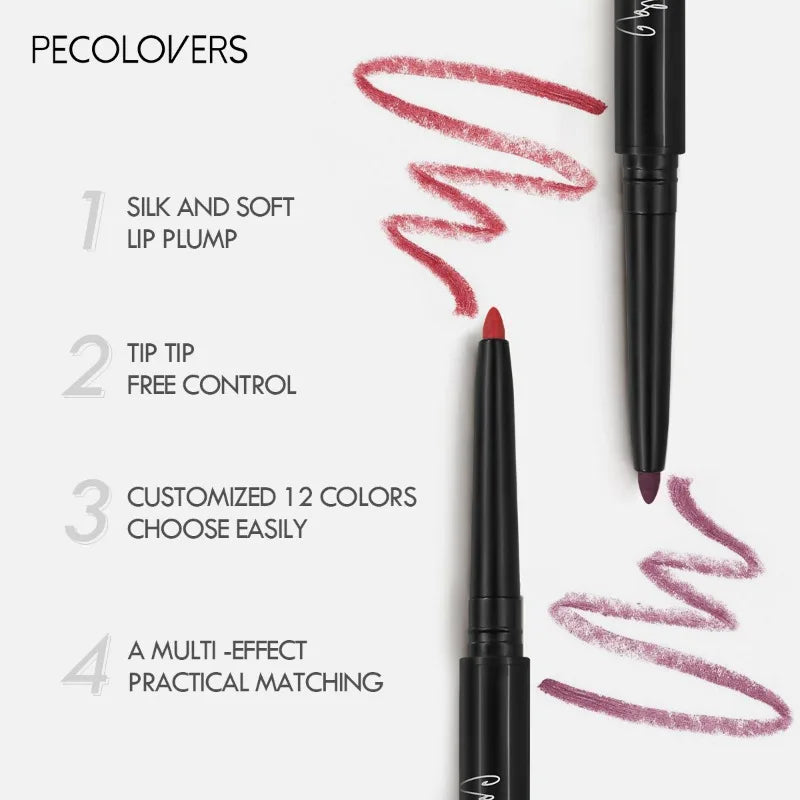 Waterproof Matte Lipliner Pencil 12 Colors Long Lasting