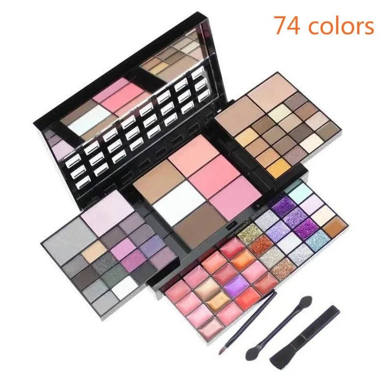 40/74/78-Color Glitter Eyeshadow Palette – Matte & Waterproof - Addoree