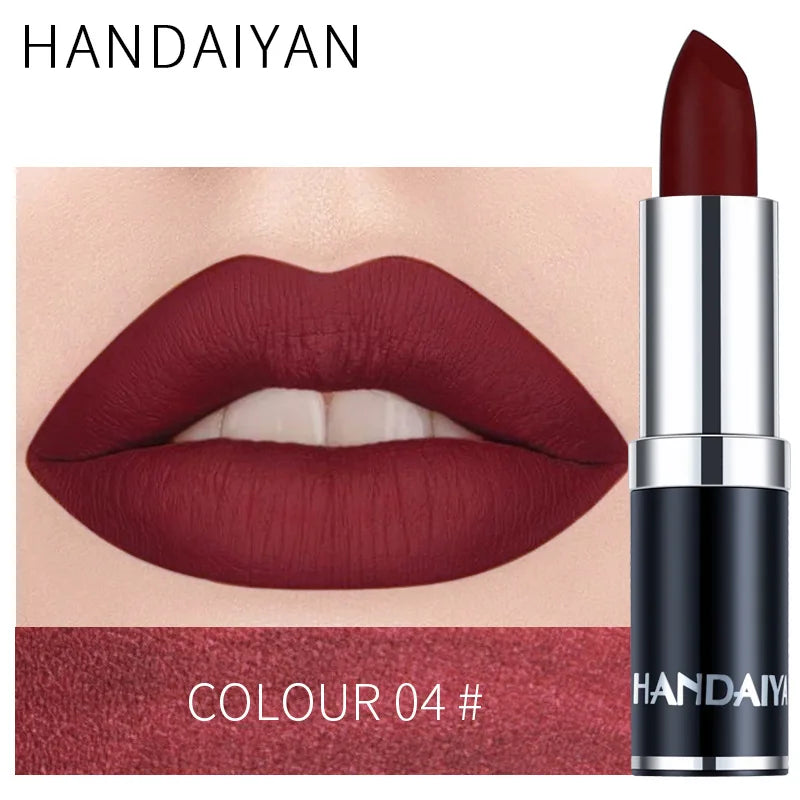 HANDAIYAN 12-Color Matte Velvet Lipstick – Long-Lasting & Waterproof