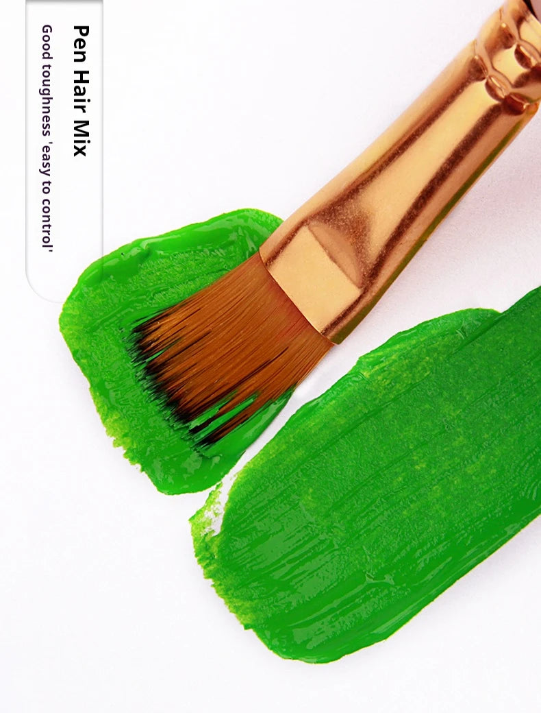 12 PCS Nylon Bristle Brush Set Watercolor Oil Acrylic