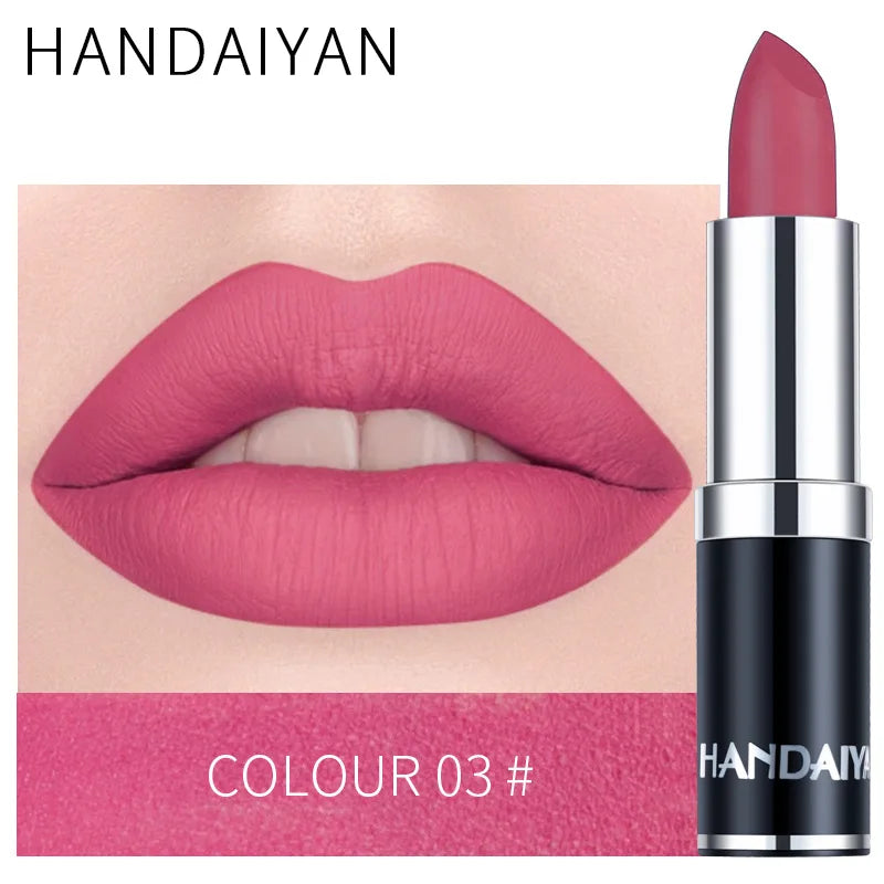 HANDAIYAN 12-Color Matte Velvet Lipstick – Long-Lasting & Waterproof